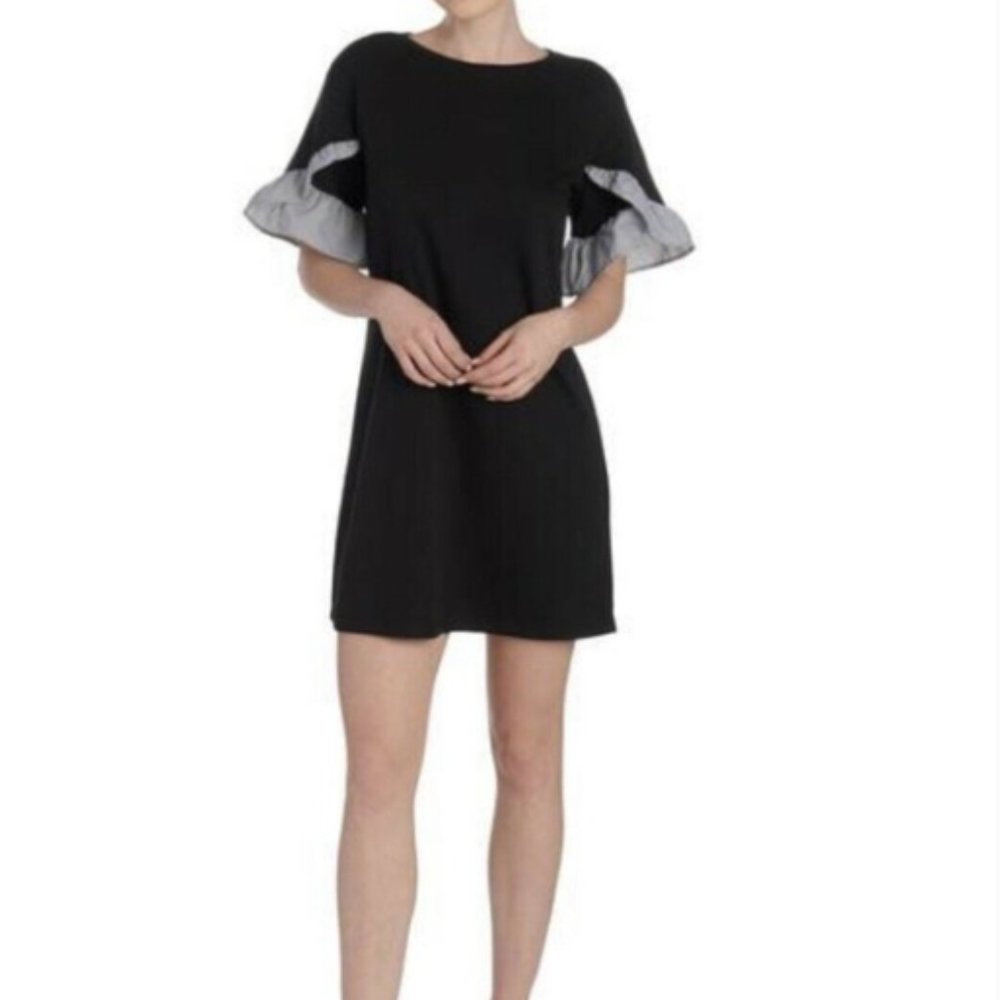 Luxology Grey Ruffle Sleeved Tee Shift Dress NWT Size M